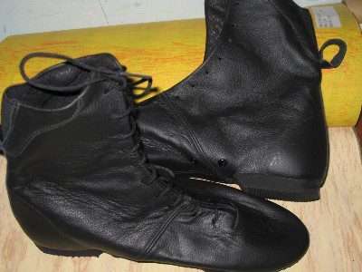 Joocare Mens Black Leather Split Sole Jazz Dance Boots Shoes 