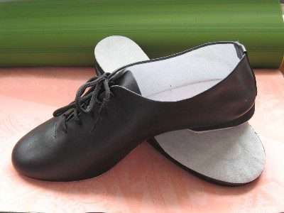 Leather Full Sole Jazz Shoes Black and White Jazz Shoes